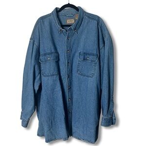 C.E. Schmidt Workwear Vintage Heavyweight Denim Shirt Gusseted Underarm 3XL Mens